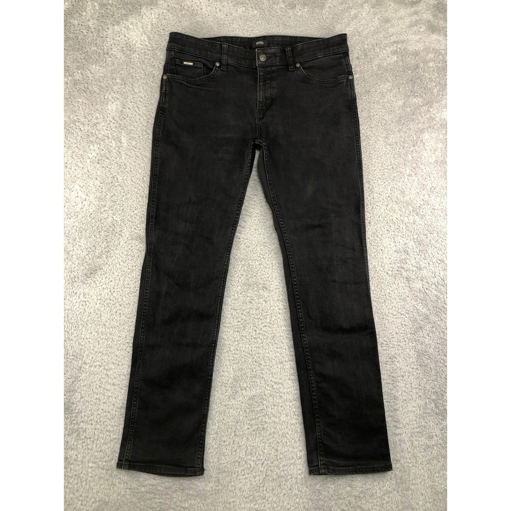 Hugo Boss Jeans Men 34x30 Black Stretch Slim Fit Denim